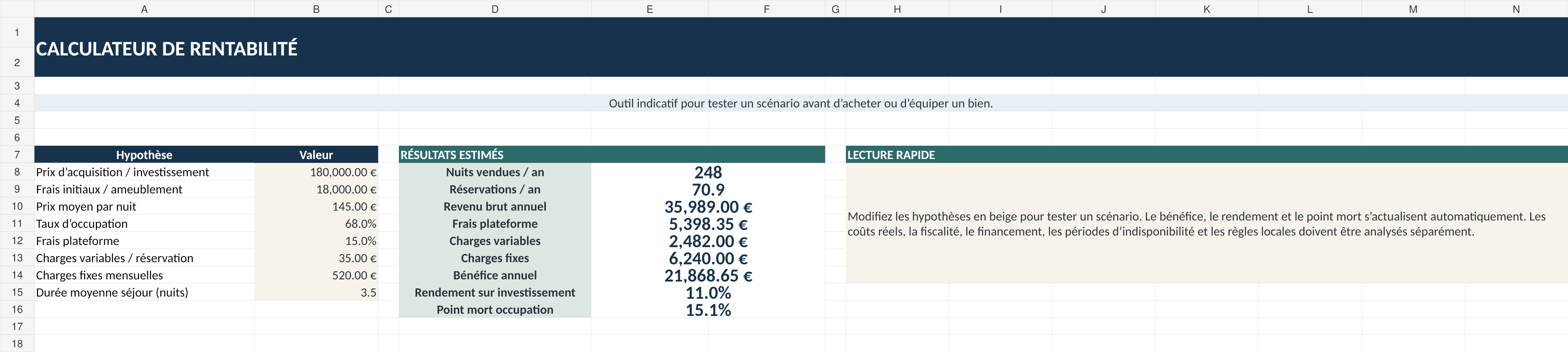 Calculateur de rentabilité